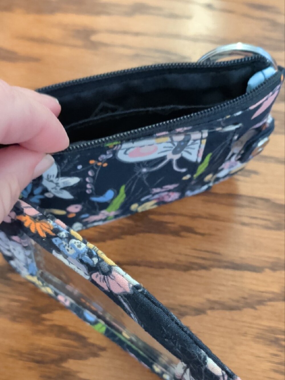 Vera Bradley Bloom Bloom Navy Bifold ID Holder | Coin Purse - Picture 5 of 6